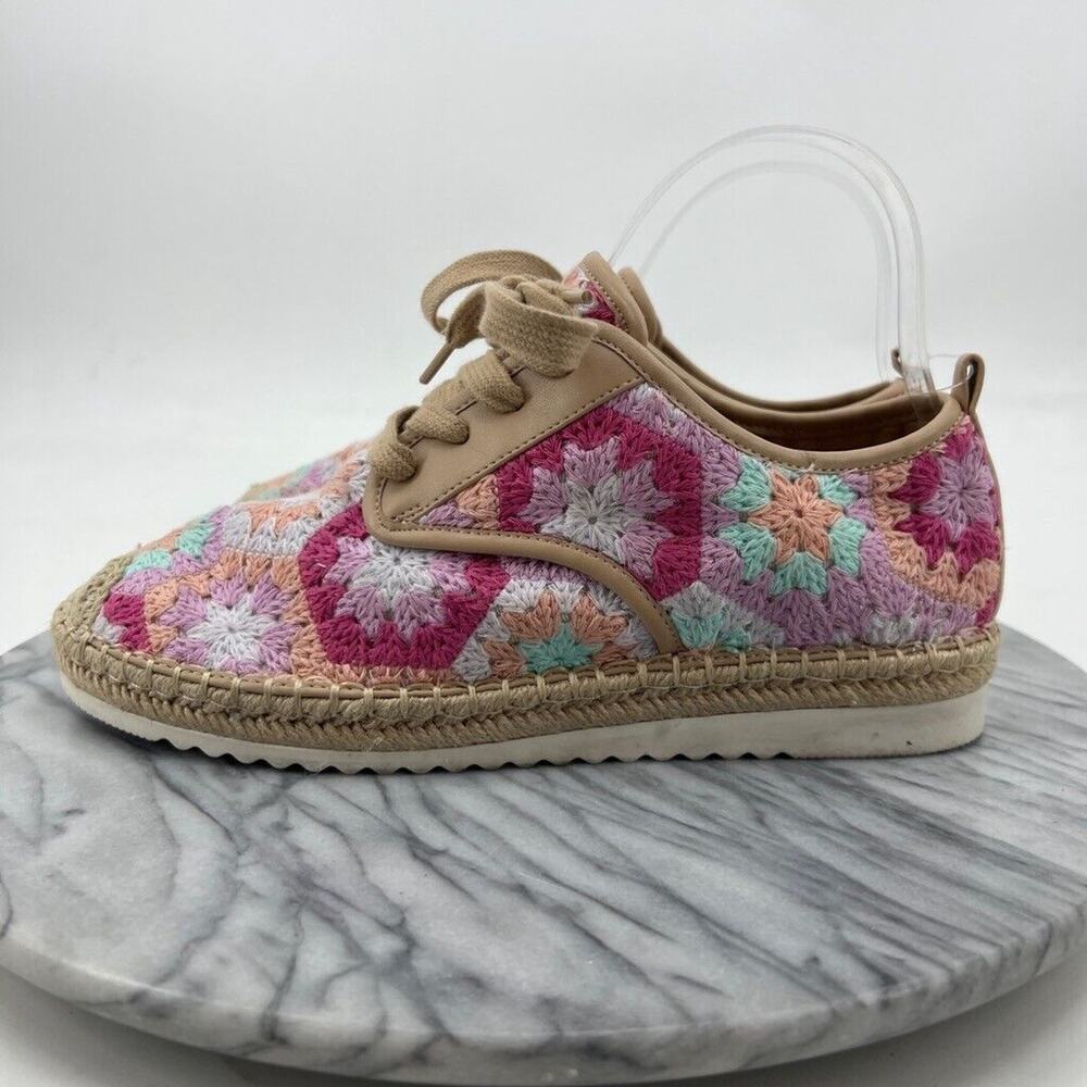 Copper Key Womens 8 Shoes Sandbar Espadrille Sneakers Knit Crochet Lace Up - Picture 4 of 13